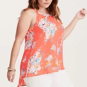 Torrid Floral Paisley Print High Neck Tank Top